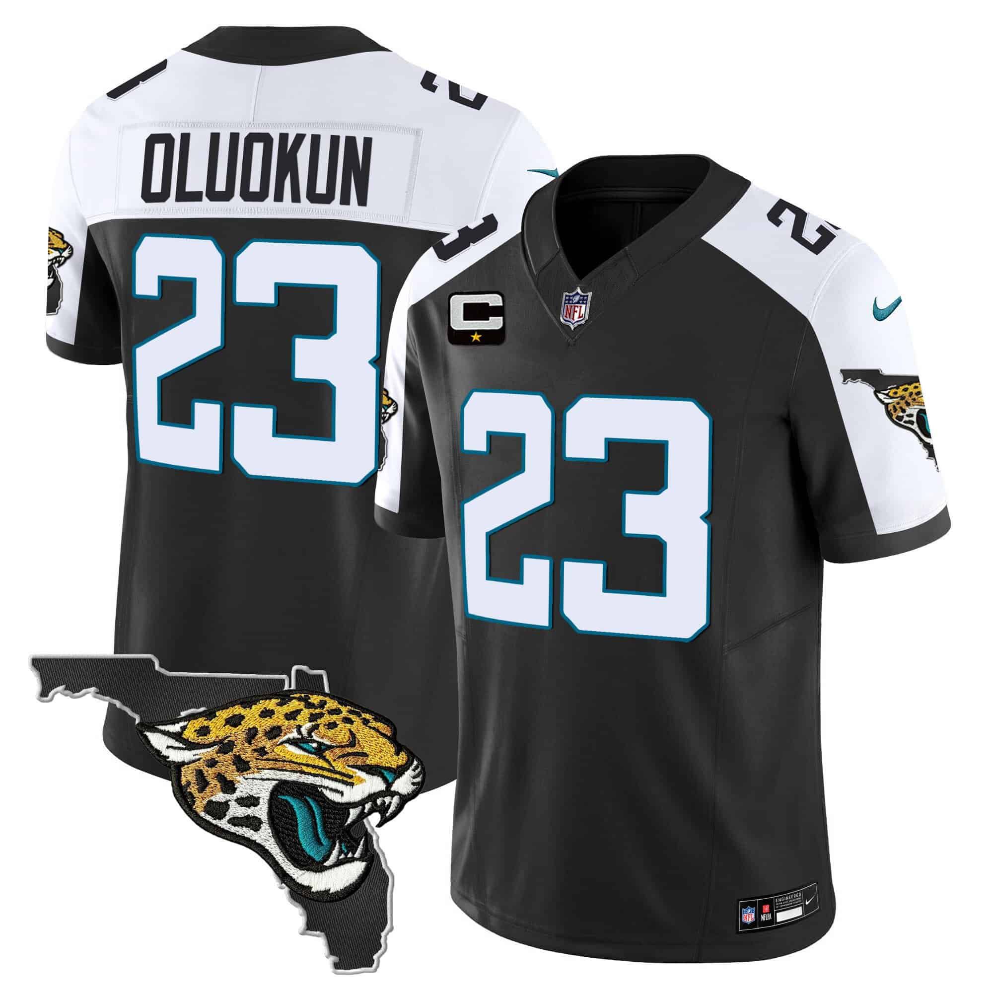 Men Jacksonville Jaguars #23 Oluokun Black 2024 Nike Florida Patch Vapor NFL Jersey